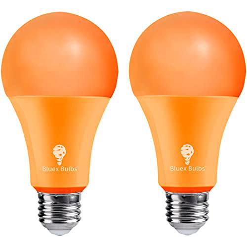 2 팩 BlueX LED A21 오렌지 라이트 전구 - 13W (100Watt 호환) - E26 베이스 오렌지 LED 오렌지 전구, 파티 장식, 현관, 홈 라이트닝, 홀리데이 라이트닝, 장식용 조명 오렌지 LED 전구