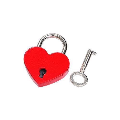 Love Heart 모양 맹꽁이자물쇠,통자물쇠,자물쇠 키, 일기 북 짐가방,캐리어 Heart 쉐입 미니 잠금 키, 쥬얼리 박스 일기 Book(red)