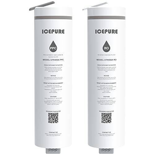 ICEPURE UTR400-PPC& RO 필터, 교체용 UTR400 리버스 삼투 시스템, 제거 라지 파티클 of 불순물, 염소, 컬러 and 냄새,  중금속 such as 리드, Cadmium, 크롬, Arsenic