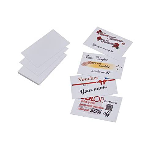 COLOP e-mark 디지털 마킹 디바이스 용지,종이 카드, 85.5 x 54 mm (3.67in x 2.13in), 화이트, 100 Count (039225)
