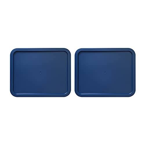 교체용 리드 파이렉스 플라스틱 블루 커버 3 컵 그릇 디쉬 직사각형 7210-PC (2-Pack)