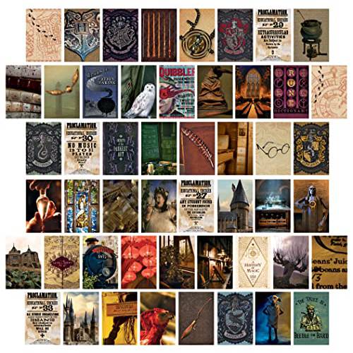 Conquest 저널 해리포터 Hogwarts 벽면 콜라주, 세트 of 50 공식 Wizarding 세계 인쇄물, 4x6, 프린트 on 퀄리티 두꺼운종이, 명함 종이, 카드 종이, 매트 마감