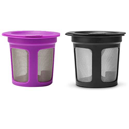 리유저블,재사용 K 컵, 2 팩 Eco 친화적 스테인레스 스틸 매쉬 필터 K 컵 리유저블,재사용 커피 포트 -범용 호환 리필가능 K 컵 Keurig 1.0 and 2.0 커피머신, 커피 캡슐 머신, 커피 메이커