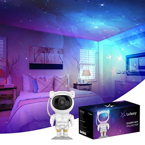 Lulaxy - 우주비행사 갤럭시 라이트 스타 프로젝터 - 침실 별이빛나는 Sky 나이트  리모컨, 타이머, Multiples Nebula 컬러 and 360° 조절가능 디자인 - Reproduce The 스페이스 On Your Room’s 천장