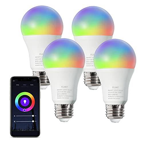 LED 라이트 전구 Color-Changing 스마트 전구 That Work  알렉사&  구글 홈, 9W, E26 베이스, A19, 4 팩