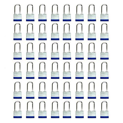 코팅된 키,열쇠 맹꽁이자물쇠,통자물쇠,자물쇠 (1-9/ 16, 40mm), 키,열쇠 한쌍 자물쇠, 롱 걸쇠, 팩 of 48