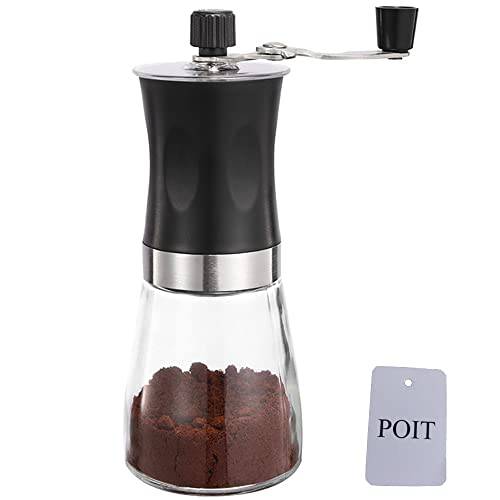 Poit 수동 커피 그라인더 휴대용 커피 그라인더 조절가능 세팅