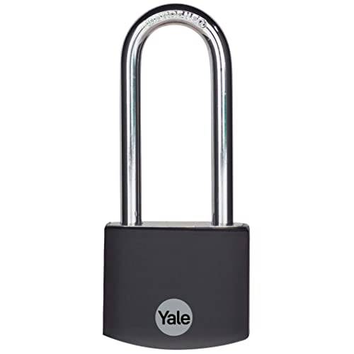 Yale 2.2 인치 롱 걸쇠 코팅 알루미늄 잠금 3 키,열쇠 한쌍 키 학교 헬스장 사물함, 울타리, 게이트, 공구상자, 케이스, 걸쇠 스토리지 (블랙)