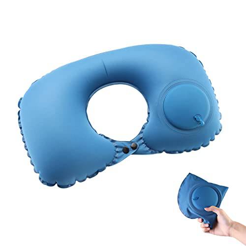 DOVO 여행용 Pillow-Blue 초경량 넥 필로우,베개 여행용 필로우,베개 InflatableCompact 휴대용 넥 지원 필로우,베개 비행기