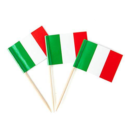 이탈리아 깃발 이탈리안 스몰 이쑤시개 미니 스틱 플래그 데코,장식 (100 Pcs)