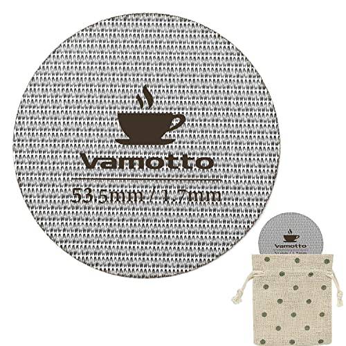 Vamotto 53.5mm 에스프레소,커피 라운드,둥근 스크린, 316 스테인레스 스틸 에스프레소,커피 샤워 스크린 프로페셔널 바리스타 에스프레소,커피 포터필터 스크린 에스프레소,커피 포터필터 필터 바스킷 1.7mm 두께 100μm