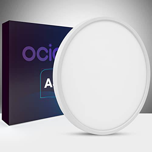 ocioc 36W 플러시 마운트 천장 라이트 고정, 고정가능 15.7 인치 6500K 일광 화이트 Ultra-Thin 라운드 LED 라이트닝 램프