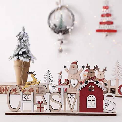크리스마스 데코,장식 Led 라이트 크리스마스 사인 장식 가정용 메리 크리스마스 나무 장식용 블록 테이블탑 크리스마스 파티 홀리데이 장식  거실, 식사 테이블, Mantel, 계층형 트레이, 선물