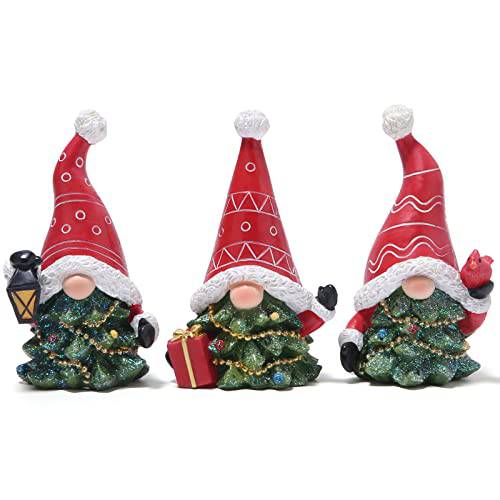 Hodao 크리스마스트리 Gnomes 데코,장식 실내 홈 장식 크리스마스 Gnomes 인형 테이블 데코,장식 귀여운 크리스마스 Gnomes 선물 (크리스마스 레드 날카로운 모자 Gnome)
