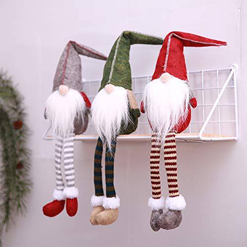 Leipple Gnome 크리스마스 장식품 - 핸드메이드 Swedish Tomte Gnomes 봉제 스칸디나비아 산타 Elf 테이블 장식품 크리스마스트리 걸수있는 장식 홈 장식 시간, 레스토랑, 오피스 - 3 팩
