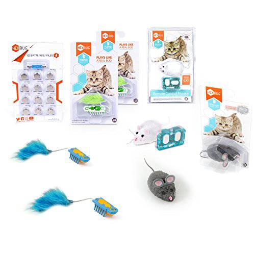 HEXBUG  디럭스 소형 고양이 장난감 팩 플러스 리모컨, 원격