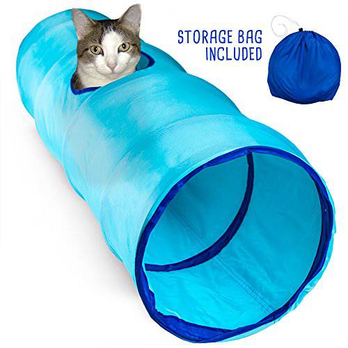 Weebo Pets Krinkle 접이식,접을수있는 고양이 터널 Peek 홀 and 보관용가방
