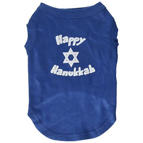 Mirage Pet Products 12-Inch 행복 Hanukkah 스크린 프린트 셔츠 애완동물, 미디엄, 블루