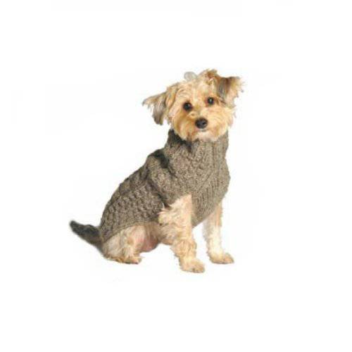 Chilly Dog  케이블 강아지 스웨터, 스몰, 그레이