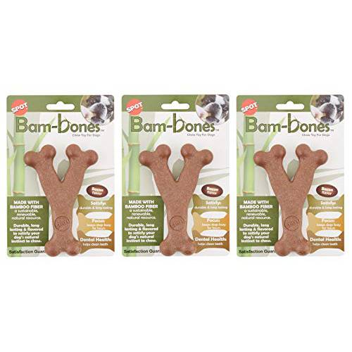 Ethical 애완동물 3 팩 of Bam-Bone 위시 Bone 강아지 장난감, 5.25 인치, 베이컨 Flavor