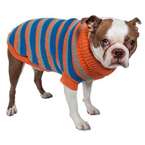 헤비 케이블 니트 줄무늬 패션 Polo 강아지 스웨터