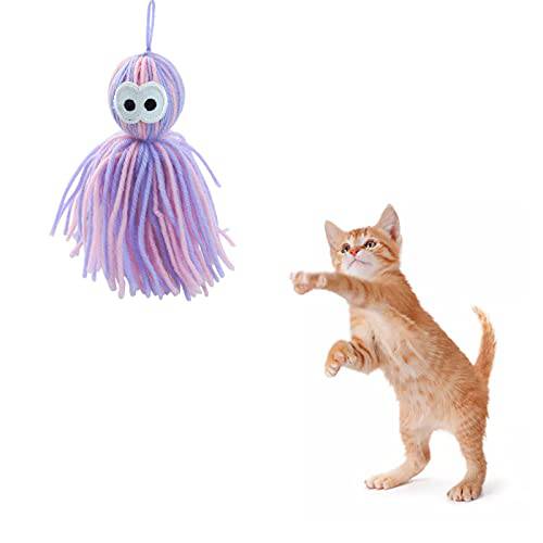 Wishlotus 문어 소프트 봉제 고양이 볼 장난감, 체험형 고양이 장난감 실내 고양이, Fun Colorful Kitty 장난감 몰이 사냥