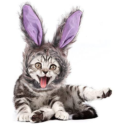 GREUS 귀여운 Bunny 토끼 모자 Ears 할로윈 애완동물 할로윈 고양이 소형견 봉제 부활절 파티 할로윈 드레스 Up 악세사리 모자 헤드기어 가발 할로윈