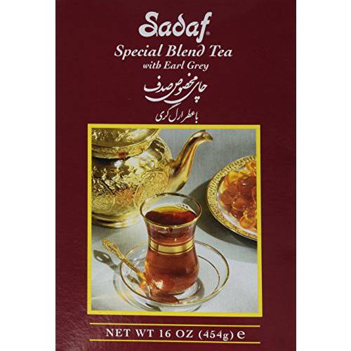 Sadaf Earl Grey Tea Loose Leaf Box 16 oz - Special Blend Earl Grey Ceylon Black Tea - Product harvested in Sri Lanka