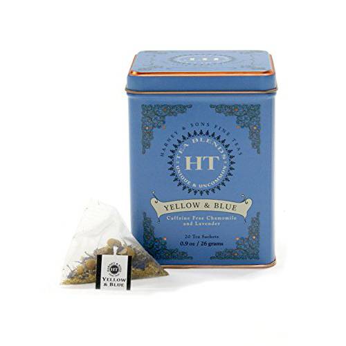 Harney & Sons Yellow and Blue, Chamomile and Lavender, 20 Count (Pack of 4)