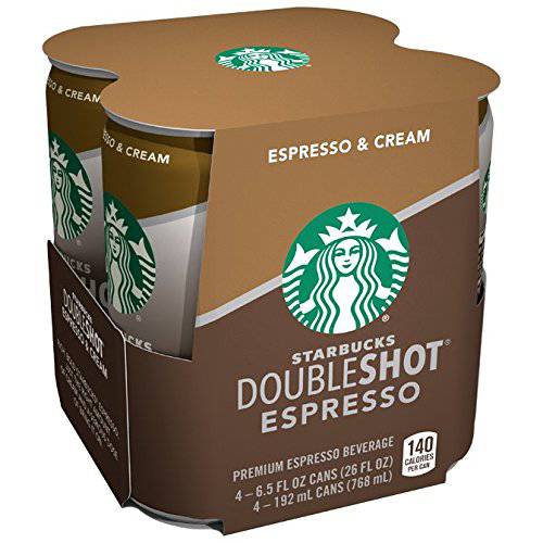 Starbucks Double Shot, Espresso, Coffee Drink 6.5 Fl Oz (Pack of 4)