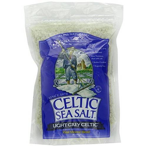 Light Grey Celtic coarse sea salt, 1 lb. bag - Pack of 2
