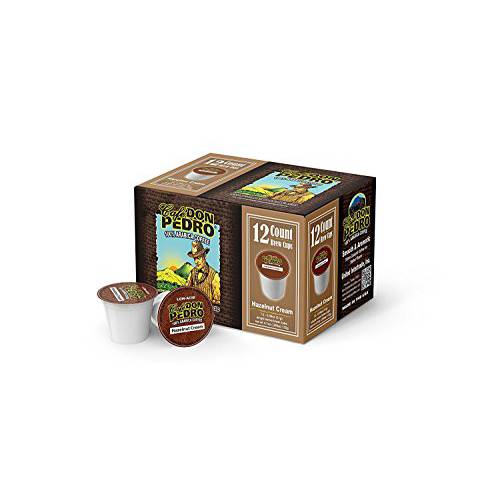 Cafe Don Pedro Hazelnut Cream Low Acid Coffee Pods - 72 Ct. compatible with Keurig K cup Coffee Maker - 100% Arabica