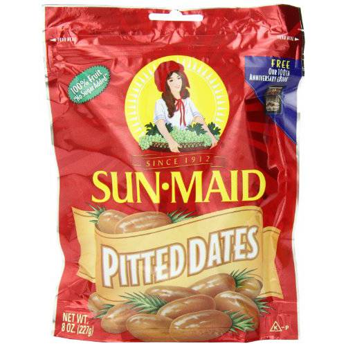 Sun-Maid California Pitted Dates | Deglet Noor | Resealable Bag | 8 Ounce | Whole Natural Dried Fruit | No Artificial Flavors | Non-GMO