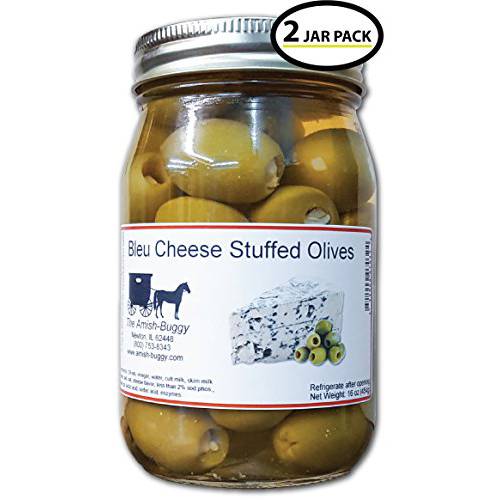 Stuffed Large Olives - Two 16 oz. Jars (Bleu Cheese Stuffed Olives)