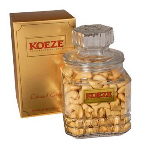 Koeze Colossal Cashews - 20 oz. Gift Jar - Roasted and Salted Jumbo Cashews - Perfect for celebrations, birthdays, holidays and more