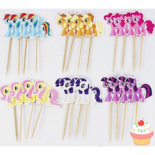 24pcs My Little Pony Cupcake Toppers Picks - cake topper