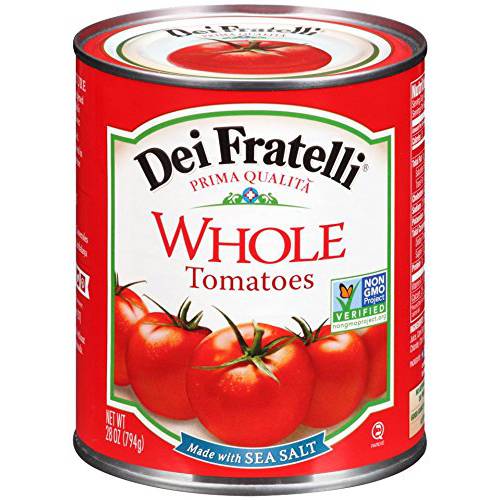 Dei Fratelli Whole Tomatoes - All-Natural Vine-Ripened – Non-GMO (28 oz. cans, 6 pack)