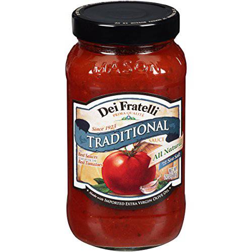 Dei Fratelli Traditional Pasta Sauce - All Natural - No Water Added - Never from Tomato Paste - 5th Generation Recipe (24 oz. jars 4 pack)
