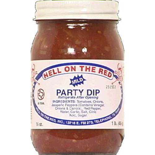 Hell On The Red Texas Mild Party Salsa 16 OZ(Pack of 2)