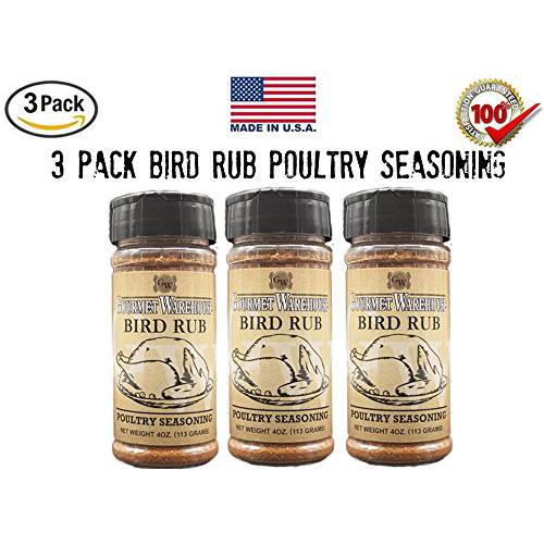 Gourmet Warehouse Bird Rub/Seasoning, 4 ozs, 3 Pack - Gluten Free, No MSG, No HFCS