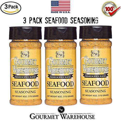 Gourmet Warehouse Seafood Seasoning , 6 ozs, 3 Pack - Gluten Free, No MSG, No HFCS
