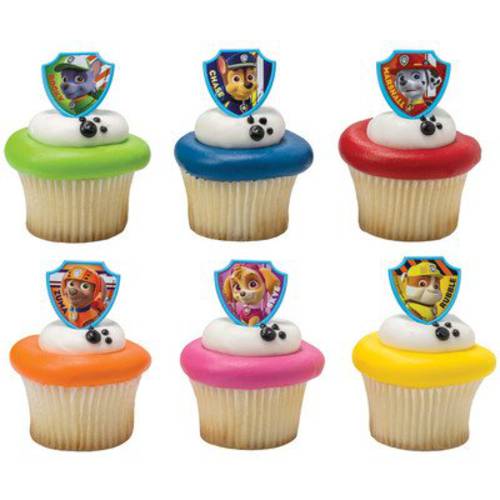 Paw Patrol Cupcake Topper Rings - Set of 12
