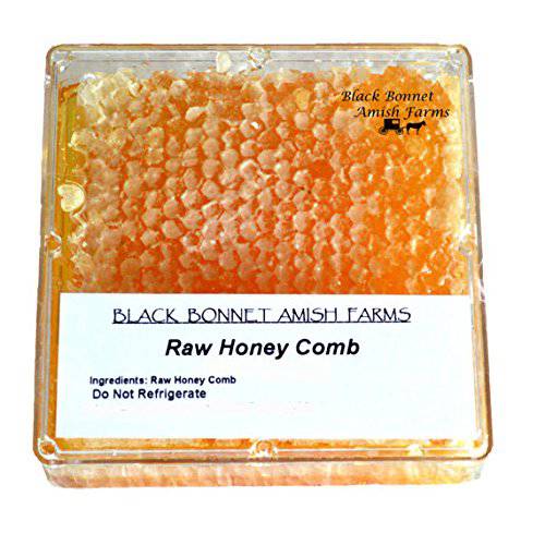 100% Pure Raw Natural Honey Comb Full of Honey in a Box 10 to 14 oz. From Black Bonnet Amish Farms