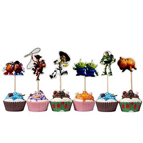 TOYSTORYCAKE Toy Story Themed Decorative Cupcake Toppers Party Pack for 24 Cupcakes
