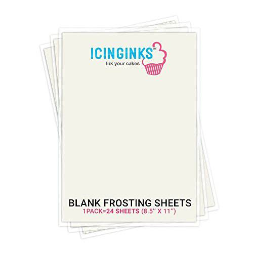 Premium Edible Frosting Sheets, Sugar Sheets, Icing sheets 24 count (8.5 X 11) A4 Edible Paper for cake printers