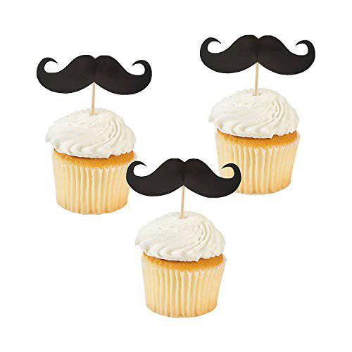 Fun Express Mustache Food And Cupcake Party Picks - 25 Pieces