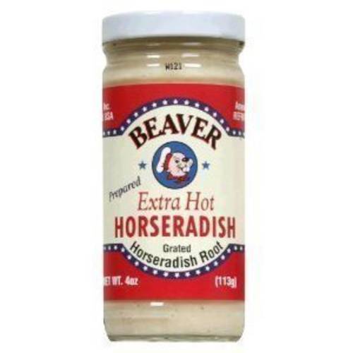 Beaver Brand Extra Hot Horseradish 4 oz glass jar (Pack of 3)