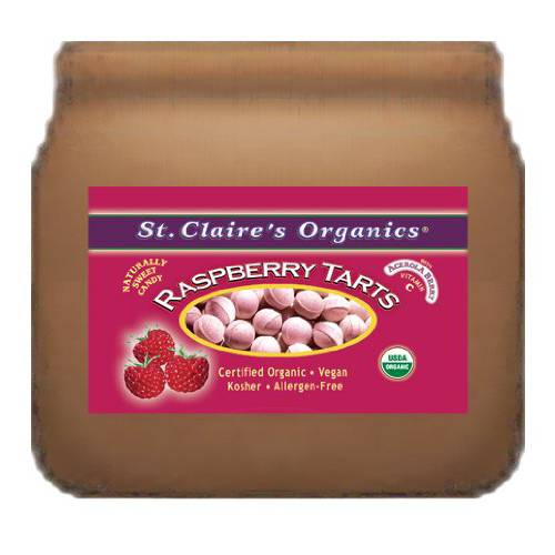 St. Claire’s Organic Fruit Tart Candies, (Raspberry, 8 Ounce Bag, over 240 pieces) | Gluten-Free, Vegan, GMO-Free, Plant-based, Allergen-Free | Made in the USA in a Dedicated Allergen-Free Facility