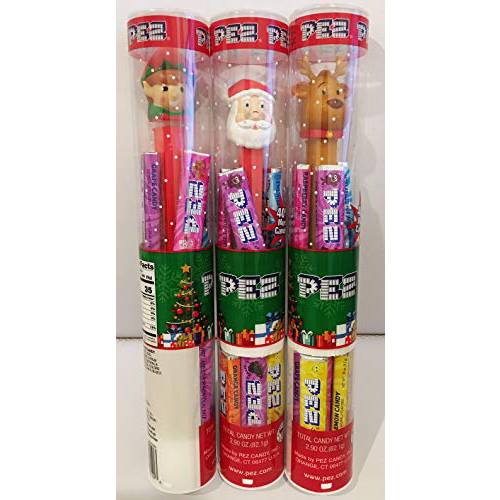 Christmas Holiday Pez Dispenser Bundle of 3 Tubes: Santa, Reindeer, and Elf