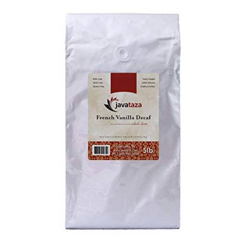 French Vanilla Decaf Whole Bean Coffee 5lb. - Fairly Traded, Naturally Shade Grown